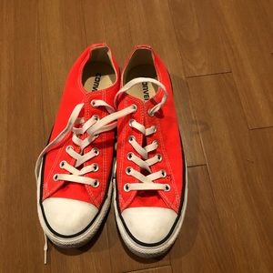 Bright pink/orange Converse
